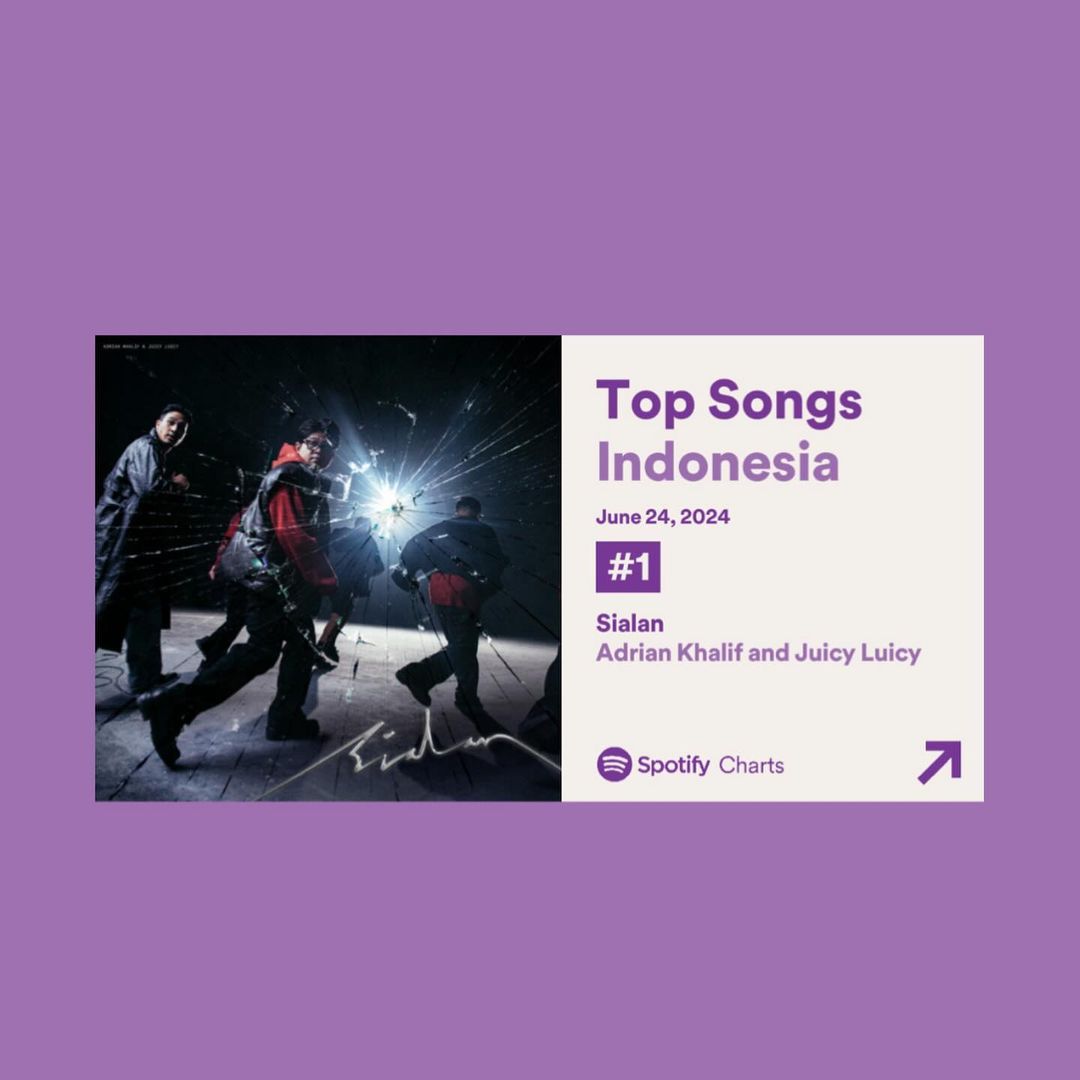 Sialan Raih #1 Top Songs Indonesia di Spotify